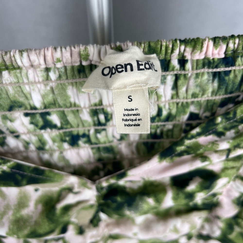 Open Edit RUCHED GREEN & WHITE CROP TOP size small NWT - Picture 9 of 10